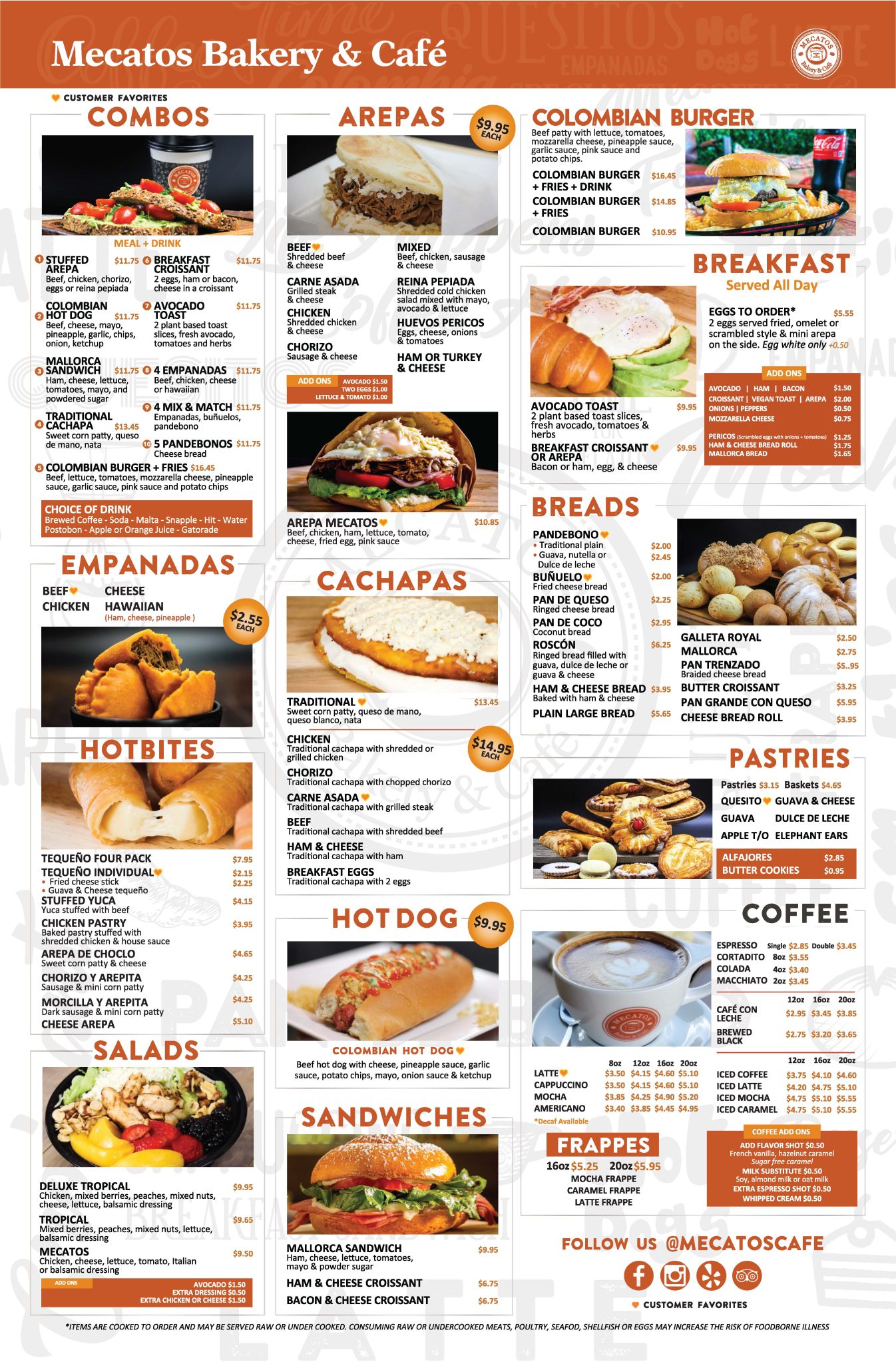 Meatos Bakery & Cafe Downtown Orlando and W. Colonial 2024 Menu